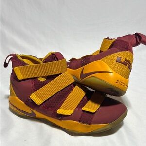 Nike Maroon and Yellow Athletic Shoes